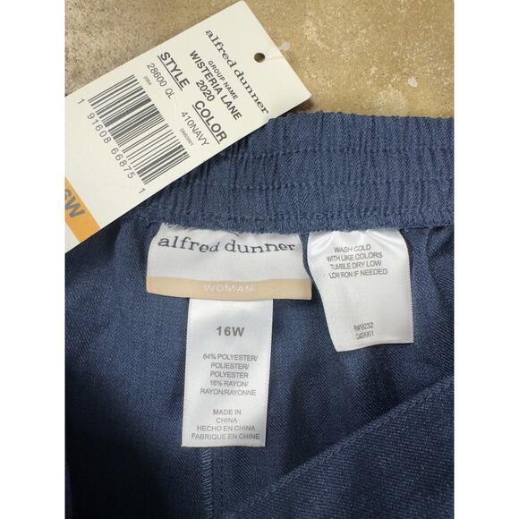 Alfred Dunner Pants Women’s 16W Navy‎ Blue Classic Fit Pull-On Slacks NWT - Picture 3 of 8